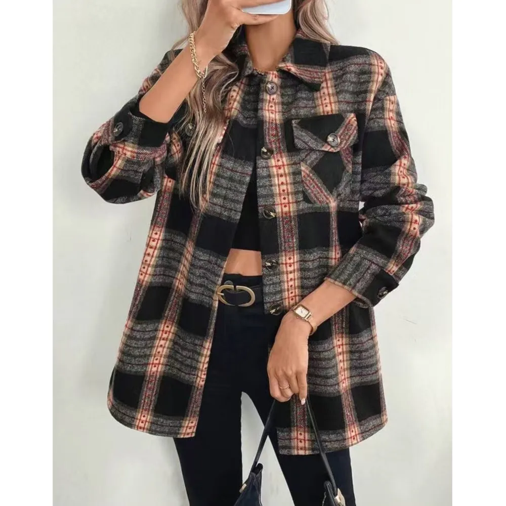 Casaco de manga comprida com f - Flannel Shirt Lined avaliação e preço