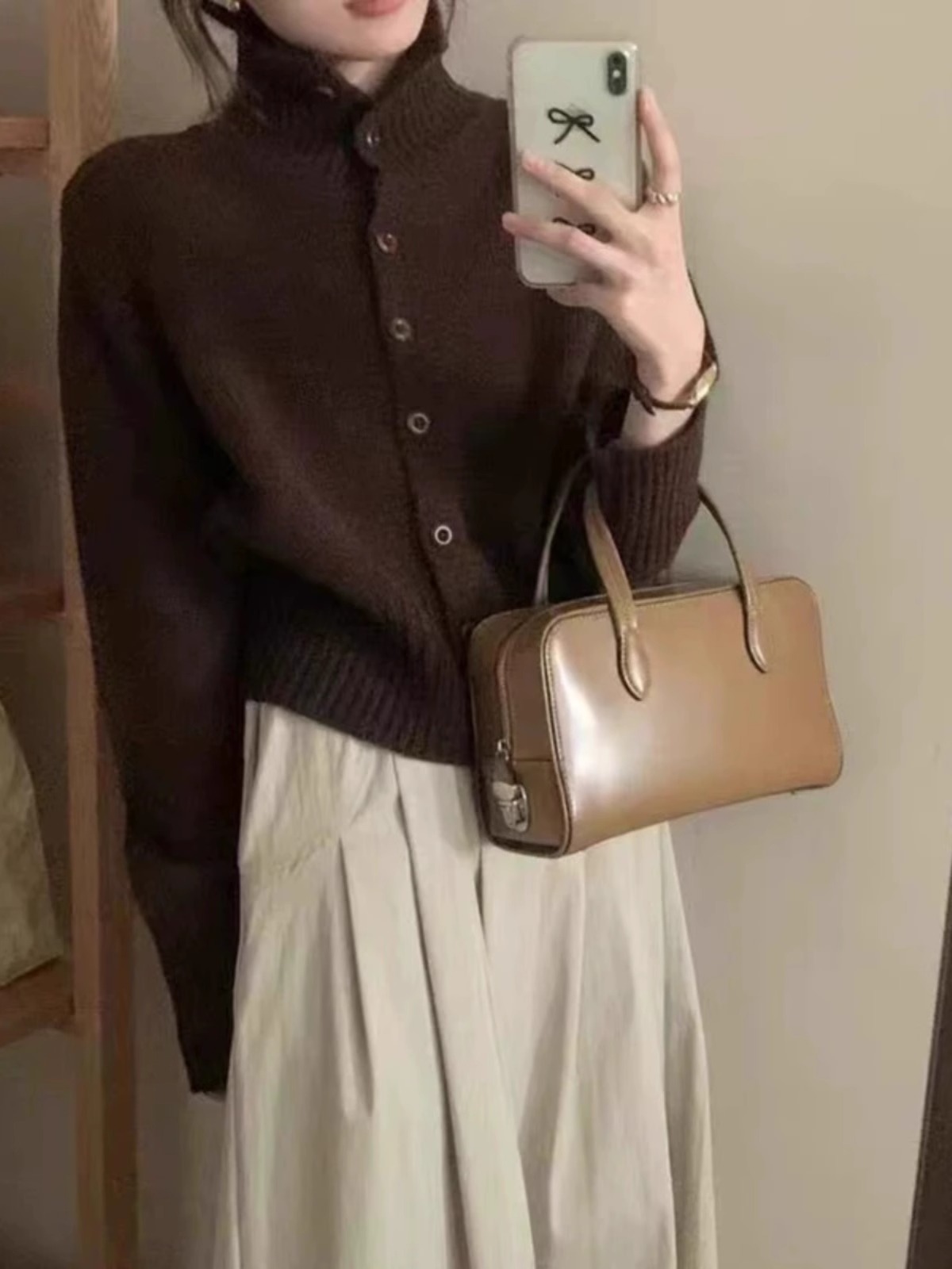 Cardigã feminino de malha caxe - Wool Coat Peacoat avaliação e preço