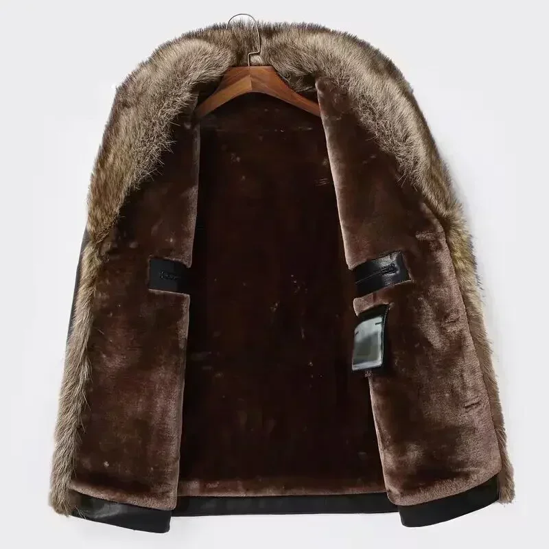 Haining pele um homem com lã e - Wool Coat Peacoat avaliação e preço